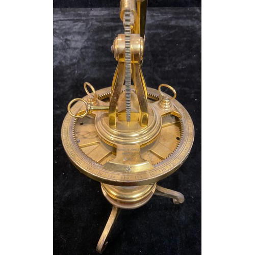 619 - Interior Design - a 19th century style brass theodolite, inscribed Burke & Jones, Bristol