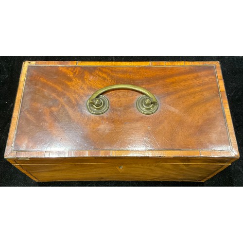 620 - A 19th century satinwood crossbanded mahogany stationery box