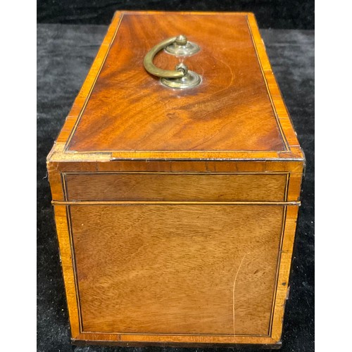 620 - A 19th century satinwood crossbanded mahogany stationery box