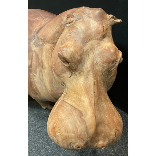 1 - A large African carved hard wood figure, as a Hippopotamus, approx 66cm high, 166cm long, 58cm wide
... 