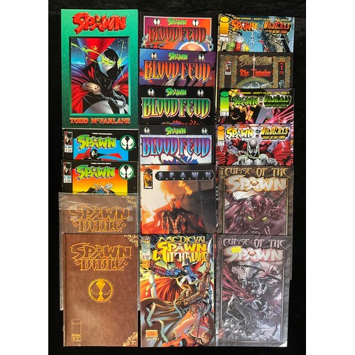 2557 - 17 Spawn Comics. Curse of the Spawn #1 & #2 (1996). Spawn and WildC.A.T.S #1, #2 & #4. Spawn the Imp... 