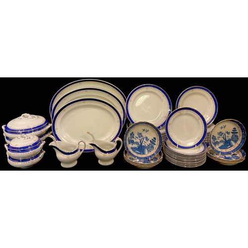 695 - A Keeling & Co., Losol Ware dinner service for twelve comprising three graduated serving platters, t... 