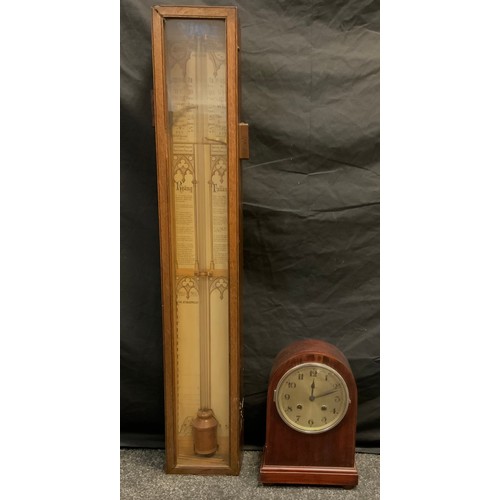 168 - A late Victorian Admiral Fitzroy oak cased barometer, 99.5cm long (missing fluids);  a domed mahogan... 