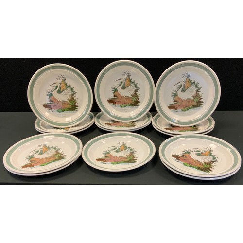 199 - Portmerion Bird of Britain pattern dinner plates, designed by E Donovan (14)