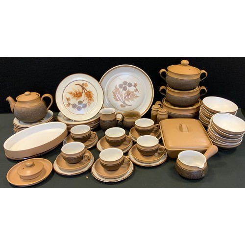 201 - A Denby Cotswold pattern dinner and tea set, for six inc rectangular and circular tureens, tea pot, ... 