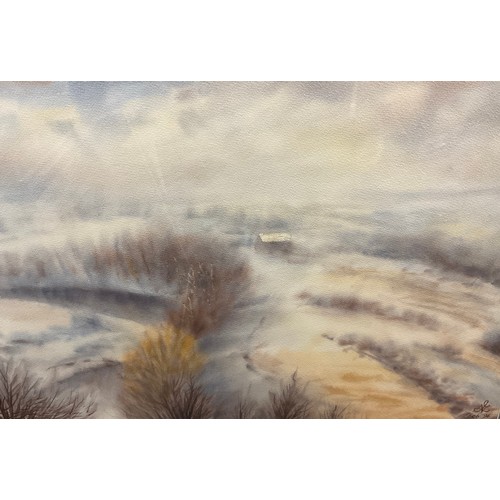 256 - Nicholas Leake, ‘Wear Valley, near Durham’, signed, watercolour, 50cm x 70cm;  another by the same a... 