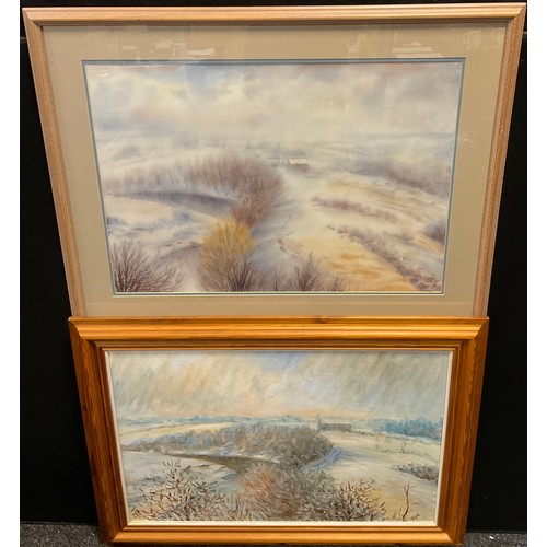 256 - Nicholas Leake, ‘Wear Valley, near Durham’, signed, watercolour, 50cm x 70cm;  another by the same a... 