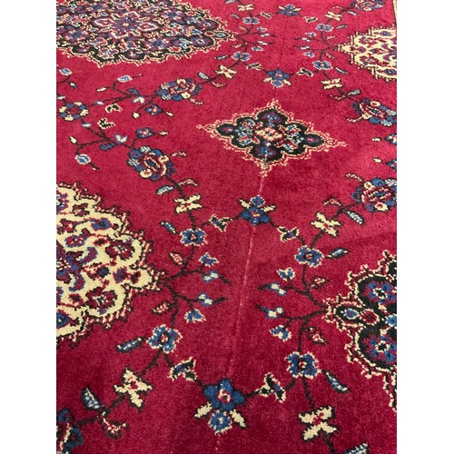 281 - A large Persian style Dursax woollen carpet, by Hugh Mackay & Co, Durham Carpets, the field with twe... 