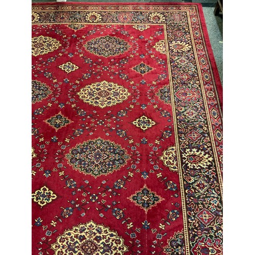 281 - A large Persian style Dursax woollen carpet, by Hugh Mackay & Co, Durham Carpets, the field with twe... 