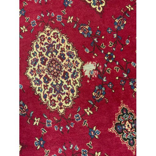 281 - A large Persian style Dursax woollen carpet, by Hugh Mackay & Co, Durham Carpets, the field with twe... 