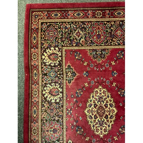 281 - A large Persian style Dursax woollen carpet, by Hugh Mackay & Co, Durham Carpets, the field with twe... 