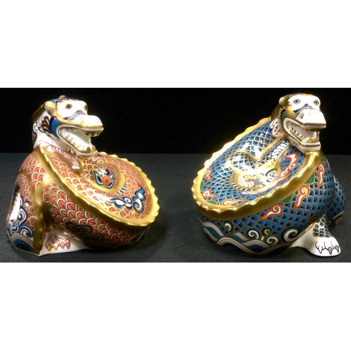 248 - A pair of Royal Crown Derby Millennium Dragon paperweights, Dragon of Happiness and Dragon of Good F... 