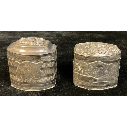 243 - A 19th century Dutch silver marriage box; another (2)