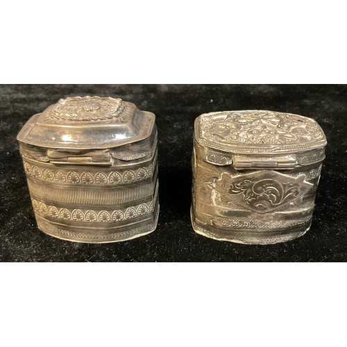 243 - A 19th century Dutch silver marriage box; another (2)