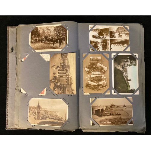 1026 - An Edwardian postcard album, containing early 20th century and later postcards, including topographi... 