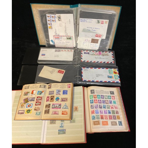 1038 - Stamps - box of material, FDC albums, postal history and two stamp albums x 6