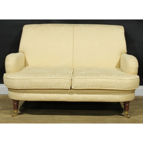 9 - A pair of contemporary drawing room sofas, in the manner of Howard & Sons, 84cm high, 136cm wide, th... 