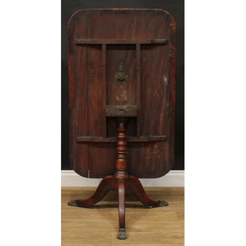 206 - A Regency mahogany tripod occasional table, 70.5cm high, 67.5cm wide, 108cm deep, c.1820