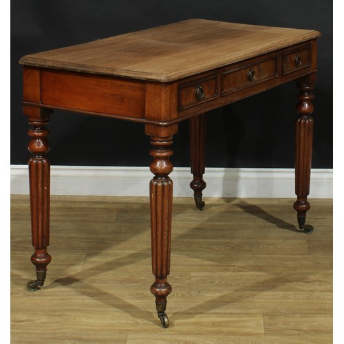 213 - A 19th century mahogany side table, in the manner of Gillows of Lancaster and London, slightly overs... 