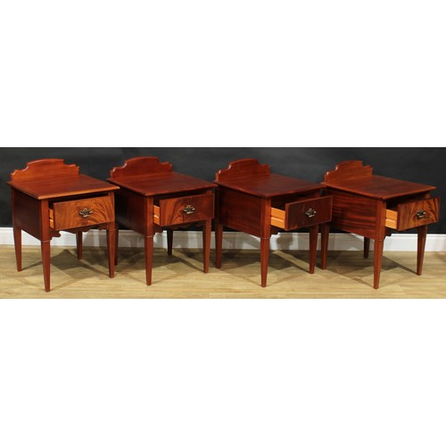 319 - A set of four contemporary 19th century style lamp or bedside tables, by Ellis Furniture, each with ... 