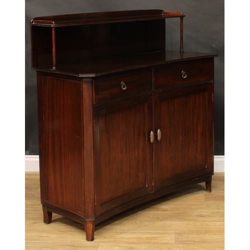 411 - A 19th century style mahogany concave side cabinet or chiffonier, by Strongbow Furniture, 119.5cm hi... 