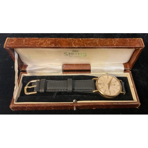 1204 - A vintage Smiths 9ct gold wristwatch, original box