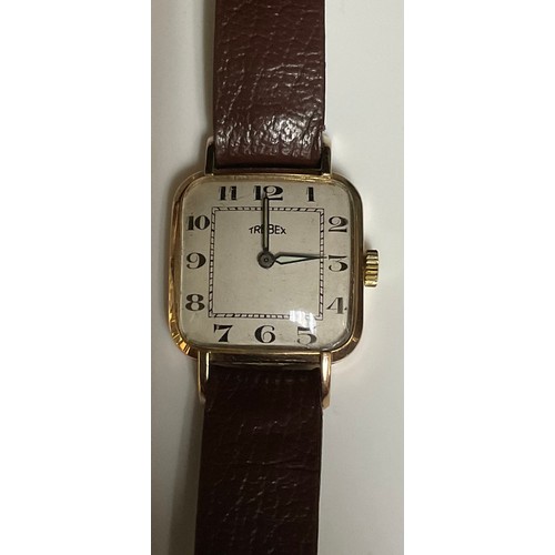 1211 - An Art Deco 9ct gold Trebex vintage wristwatch