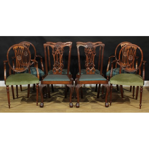 1237 - A set of four Chippendale design dining chairs, 99cm high, 56cm wide, the seat 44cm wide and 38cm de... 