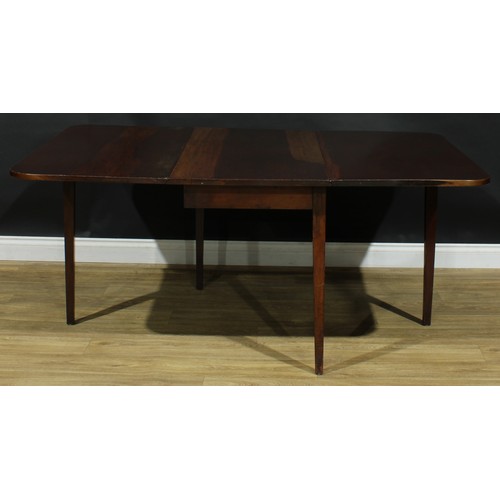 1238 - A 19th century mahogany gateleg table, rounded rectangular top with fall leaves, tapered square legs... 