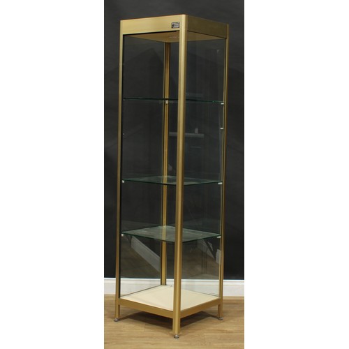 1240 - A contemporary open display cabinet or showcase, 192.5cm high, 51cm square