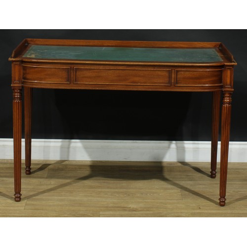 1248 - A 19th century style mahogany mahogany writing table, 75cm high, 108.5cm high, 55cm deep; a Regency ... 