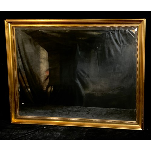 1287 - A large gilt framed rectangular mirror, bevelled plate, 74cm x 102cm