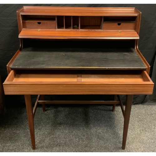 38 - A 1950’s ‘Piano-top’ Afromosia writing desk by Richard Hornby, 102cm high x 91.5cm wide x 58.5cm dee... 