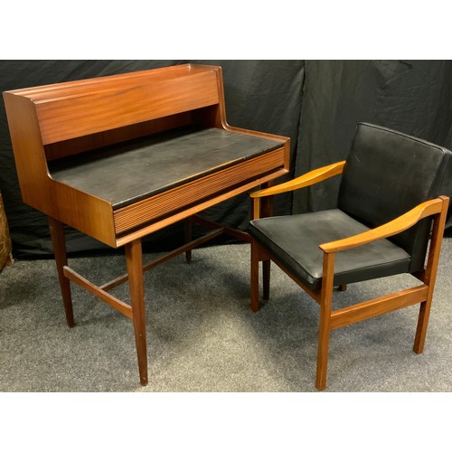 38 - A 1950’s ‘Piano-top’ Afromosia writing desk by Richard Hornby, 102cm high x 91.5cm wide x 58.5cm dee... 