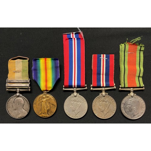 5000 - Kings South Africa Medal with 1901 & 1902 Clasps to 6520 Pte J Fordham, Royal Scots complete with or... 