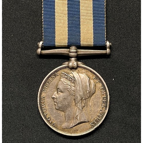 5001 - Egypt Medal 1882-1889 2429 Pte J Tomlinson, 2/Derby Regt. Complete with original ribbon.