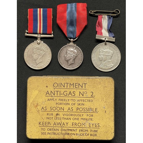 5018 - WW2 British War Medal, GR VI Faithful Service medal to Thomas Hooper White and a commemorative GR VI... 