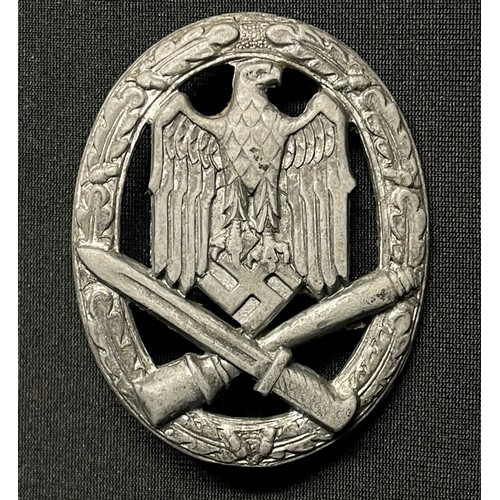 5038 - WW2 Third Reich Allgemeines Sturmabzeichen - General Assault Badge. Zink. Ball hinge. No makers mark... 