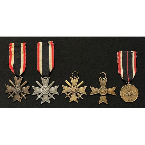 5048 - WW2 Third Reich Kriegsverdienstkreuz War Merit Cross Collection to include: Kriegsverdienstkreuz 2.K... 