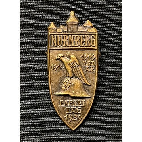 5067 - WW2 Third Reich Nürnberger Parteitagsabzeichen 1929 - Nuremberg Party Day Badge of 1929. Maker marke... 
