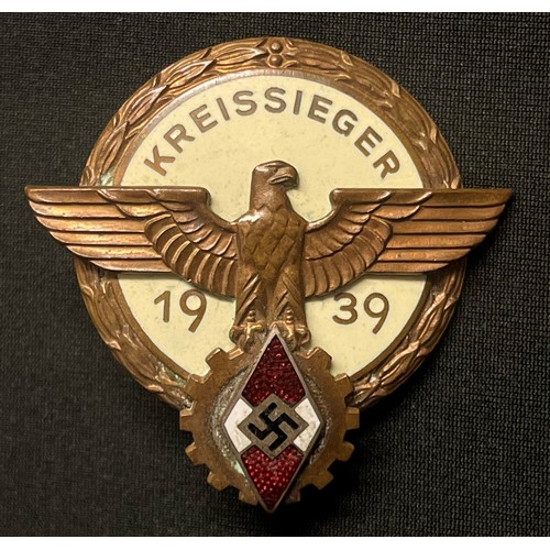 5068 - WW2 Third Reich Hitler Jugend Kreissieger award 1939 maker marked 