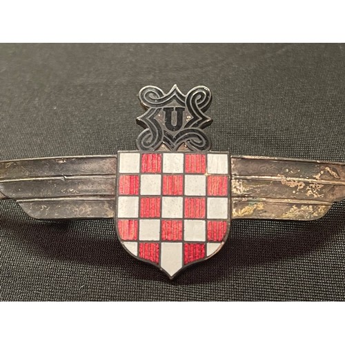 5074 - WW2 Third Reich Luftwaffe Croatian Air Force Legion Hrvatska Zrakoplovna Legija Pilots Wings. No mak... 