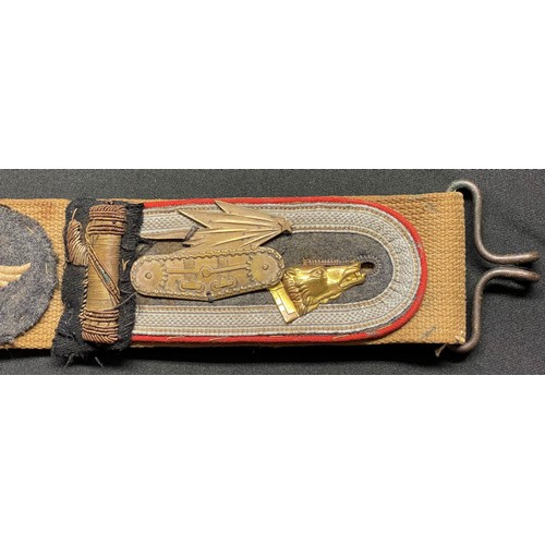 5085 - WW2 Third Reich Allied Soldiers Souvenir Hate Belt containing: various items of Luftwaffe and Heer a... 