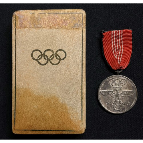 5086 - WW2 Third Reich Olympia Erinnerungsmedaille - Commemorative Medal for the Olympic Games complete wit... 