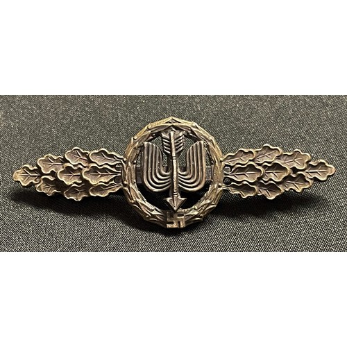 5094 - WW2 Third Reich Frontflugspange für Fern-Nachtjäger in Bronze - Luftwaffe Long Range Nightfighter Cl... 
