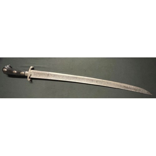 5104 - French Hanger Sword with fullered single edged blade 630mm in length. No makers marks. Black Ebony g... 