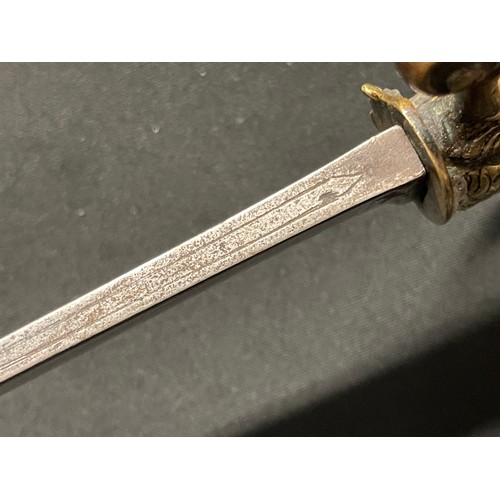 5105 - Hunting Sword with fullered blade 597mm in length, has remains of some engraved decoration showing W... 