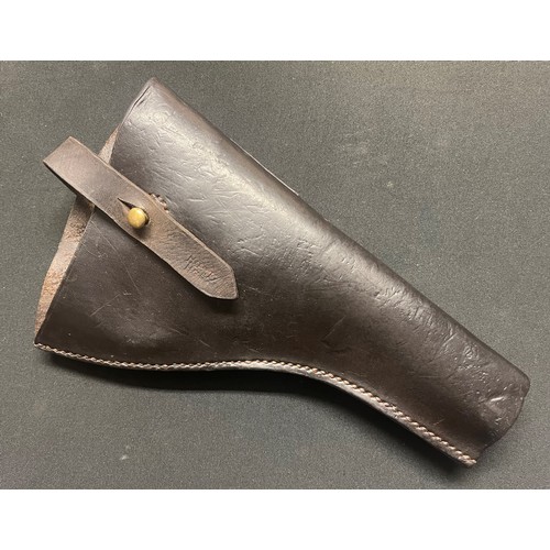 5119 - WW1 British .455 Webley Revolver Holster. Open top design. Maker marked and dated 