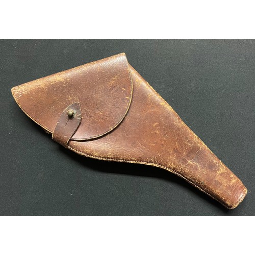 5120 - WW1 British Officers .455 Webley Revolver Holster. No markings. Modified for use with 1914 Pattern E... 