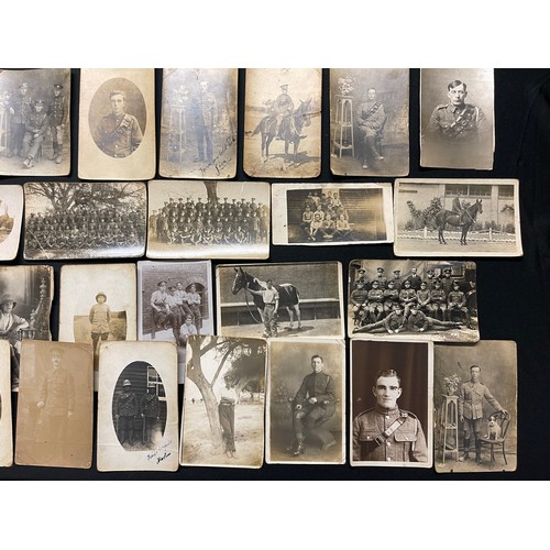 5125 - WW1 British Photographic Portrait postcards approx. 40 plus along with 10 other showing street scene... 